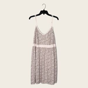 Cacique Sleepwear Tan Floral Print Comfy Cotton Chemise